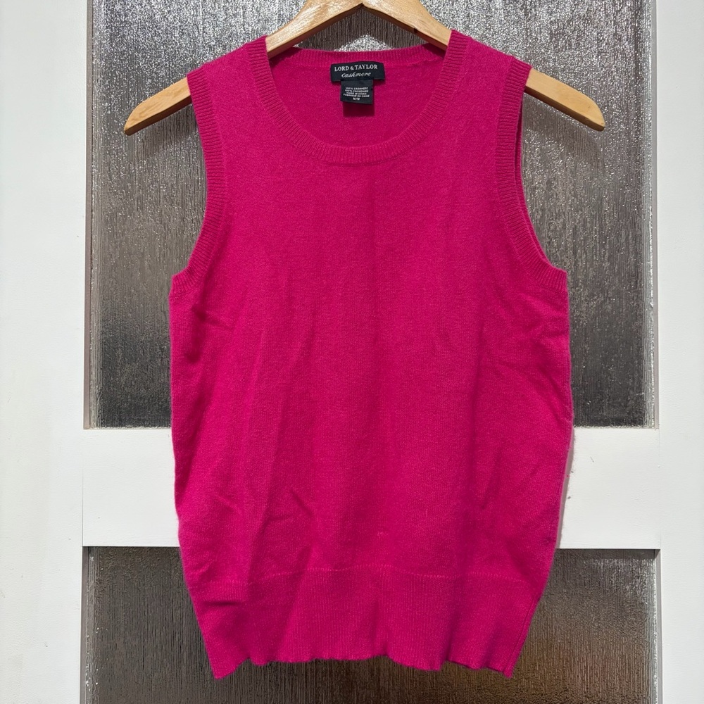 Lord & Taylor Fuchsia Sleeveless Knit Tank Top